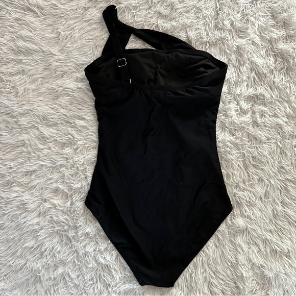 HOLIPICK One-Shoulder Ruched Black Swimsuit Women’s Size M - Picture 8 of 15